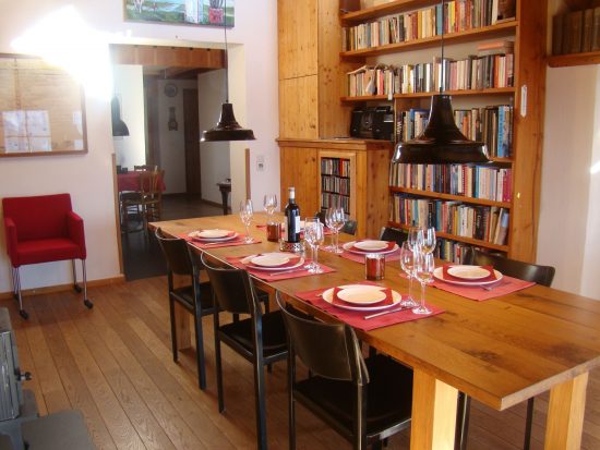 Dining room and library