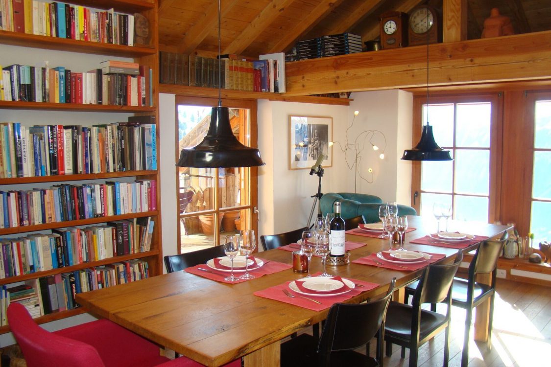 Dining room and library